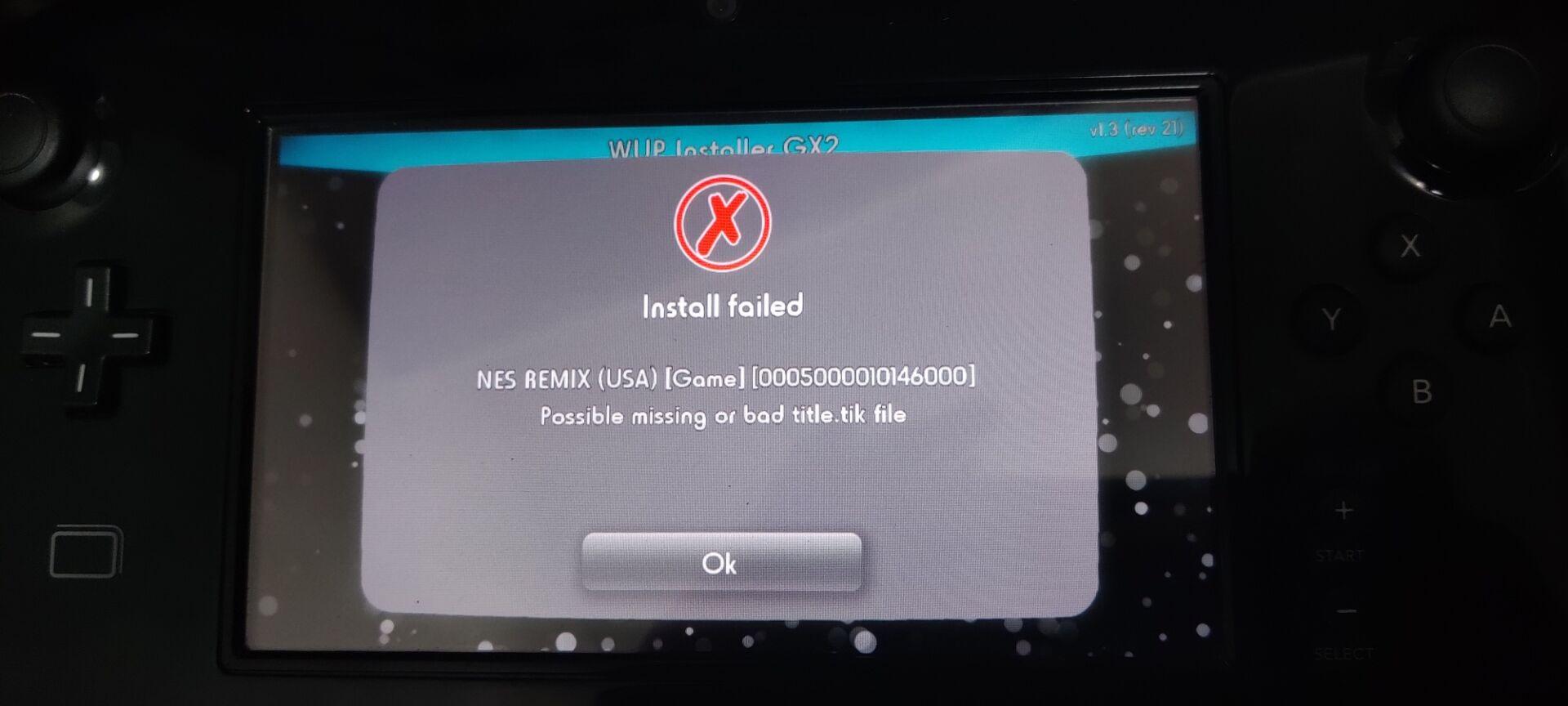 Missing TIK file WUP Installer
